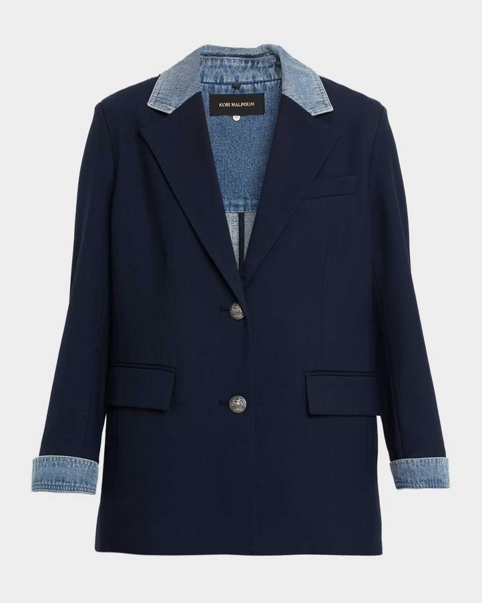 Silva Single-Breasted Mixed Media Jacket